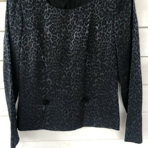 DAVID WARREN ANIMAL PRINT PEPLUM ZIP BACK BLOUSE 8 - Picture 2 of 6